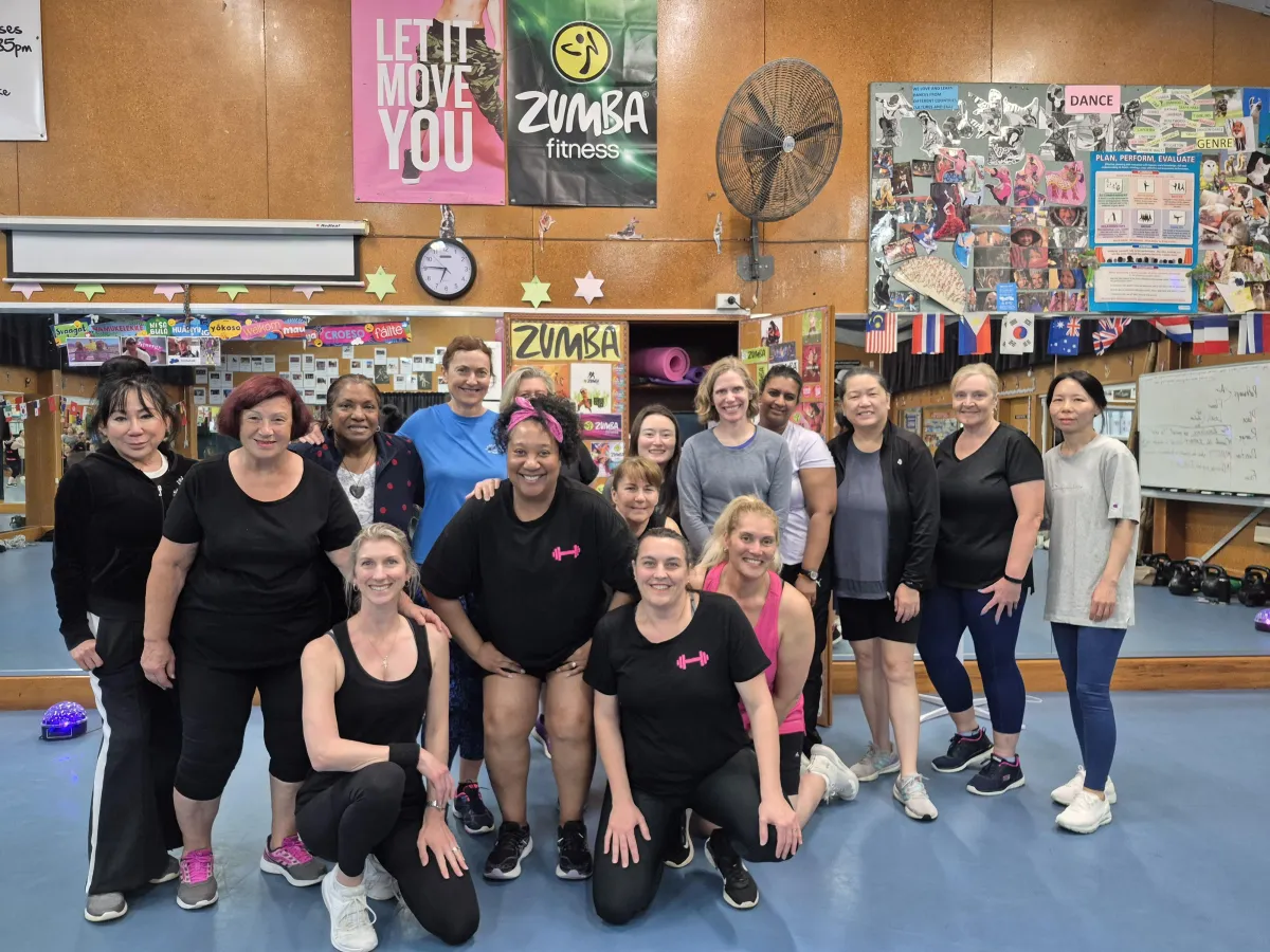 Women enjoying Zumba dance fitness class at The Fitness Collective NZ