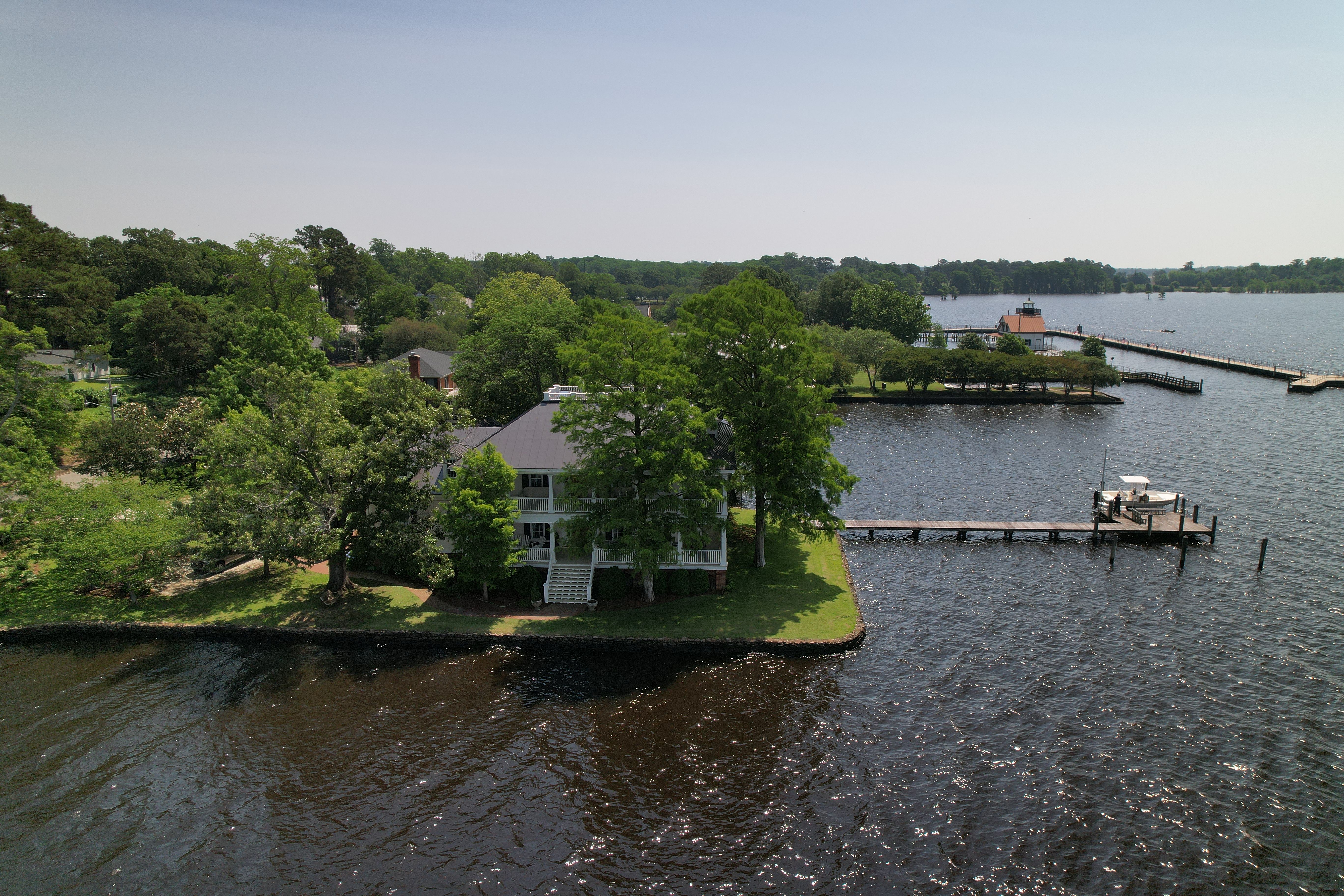 Luxury Virginia Beach waterfront home with a private dock, boat lift, and deep water access on the Lynnhaven