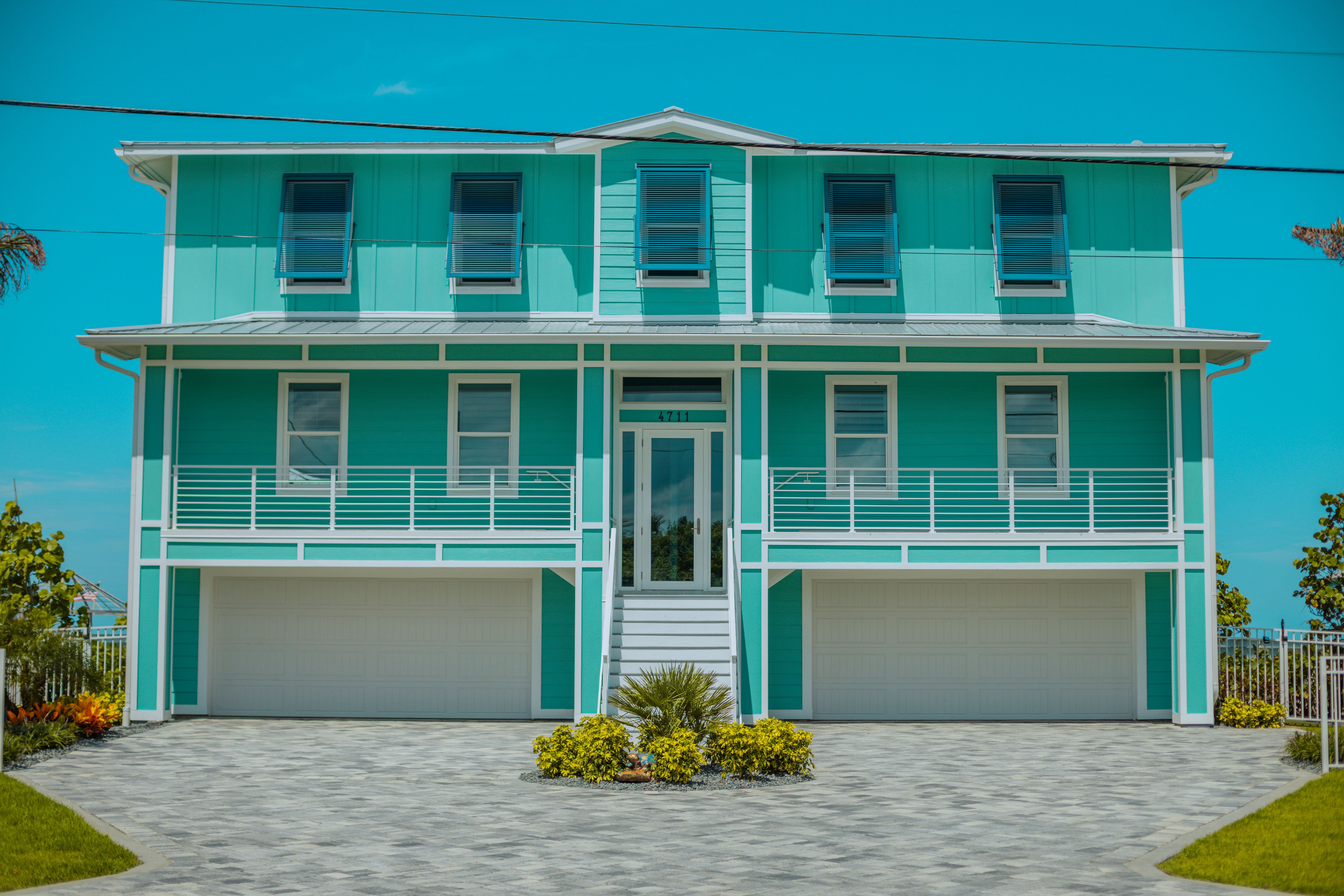New construction bayfront homes near the Chesapeake Bay beach in the East Ocean View neighborhood of Norfolk, Virginia