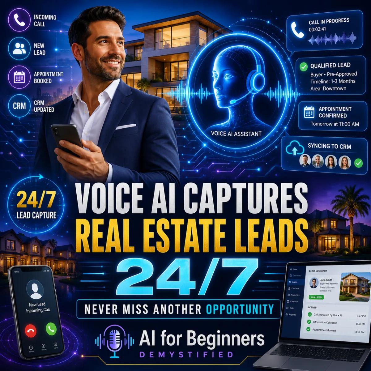 How Voice AI Assistants Capture Real Estate Leads 24/7
