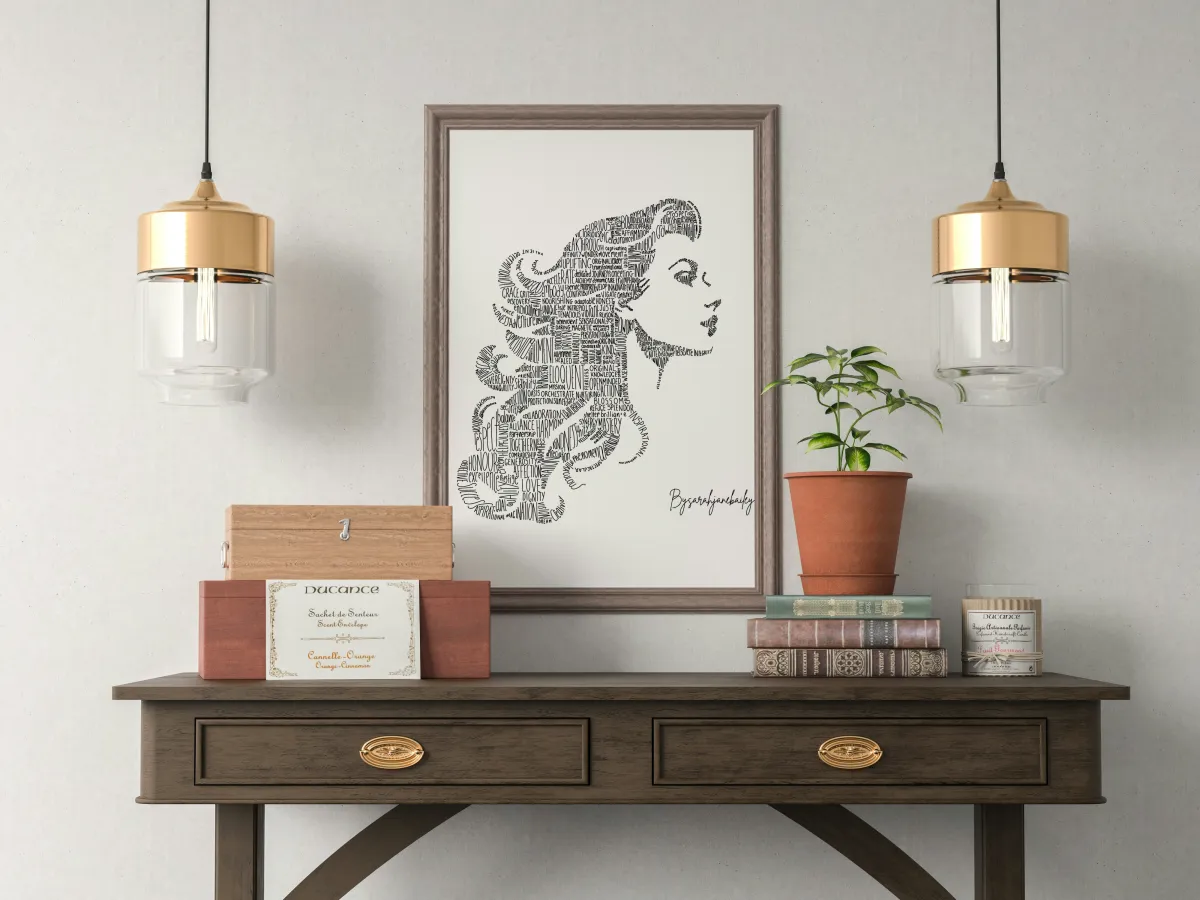 Protagonist word art figure — empowerment women print by bysarahjanebailey