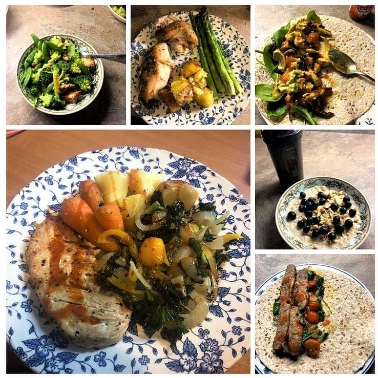Healthy food meal prep to encourage muscle gain and weight loss