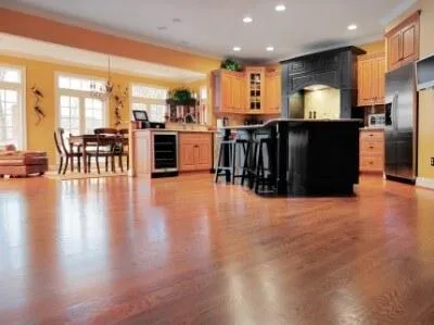 Large Kitchen with Hardwood Flooring