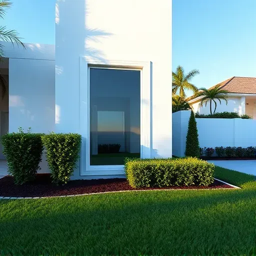 Freshly installed impact window in Kendall FL showcasing modern design, clear reflective glass, and durable craftsmanship on a sunny suburban home.