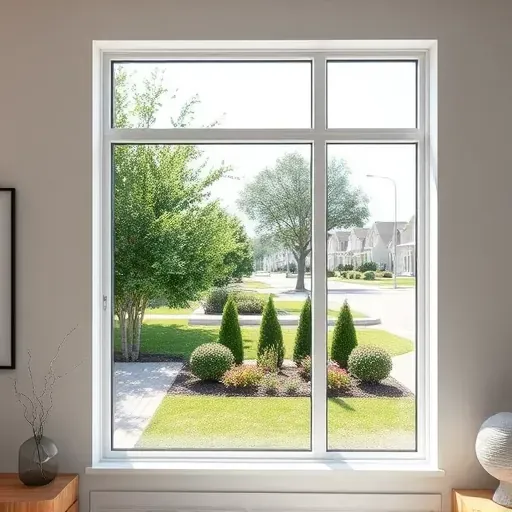 Soundproof windows in Kendall Florida showcasing modern design, clear glass, stylish frames, lush garden, and serene neighborhood