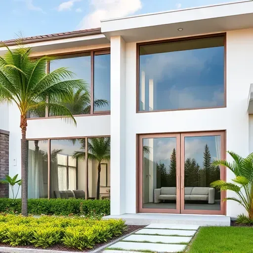 Impact windows and doors installed on a modern home exterior in Kendall Florida showcasing elegance and safety features