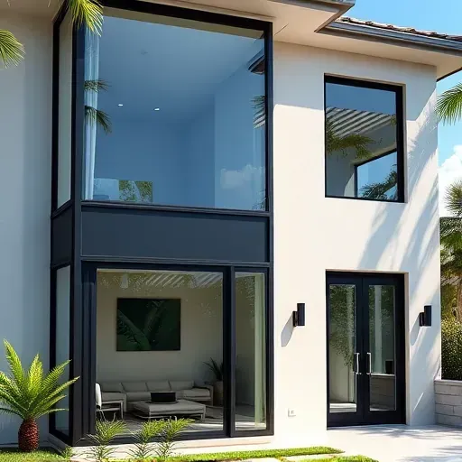 Impact Windows and Doors installation in Kendall FL showcasing modern residential architecture without people.
