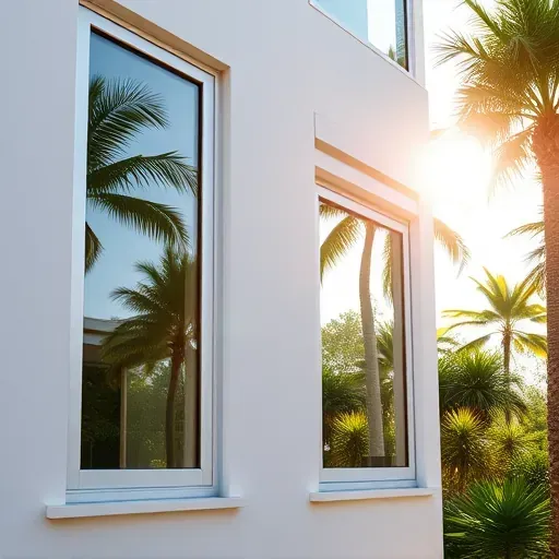 Impact windows and doors in South Miami showcase sleek design against a lush tropical backdrop highlighting elegance.