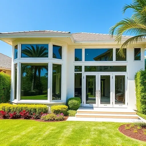 Completed installation of impact windows and doors in Weston FL showcasing energy-efficiency and modern design in a lush setting.