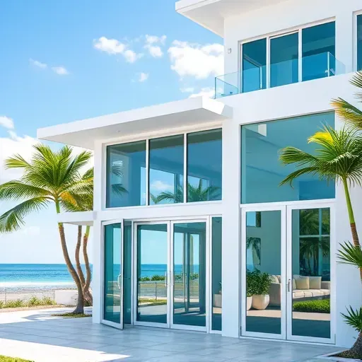 Impact windows and doors in North Miami Beach showcase modern design, security, and elegance against a coastal background.