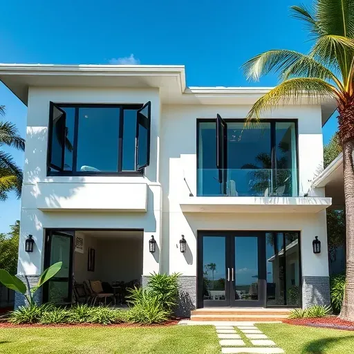 Impact Windows and Doors installation in Coconut Creek FL showcasing sleek design, durability, and lush tropical landscaping.