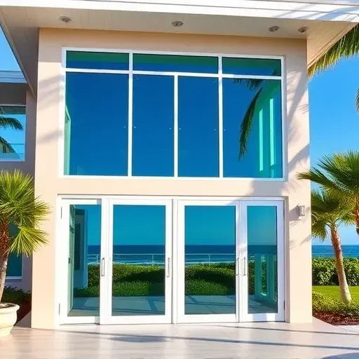 Impact Windows and Doors installation in Marathon FL featuring modern coastal home with clear windows and lush surroundings