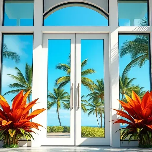 Impact windows and doors in Coconut Creek FL showcase modern design, sunlight, and vibrant tropical scenery.