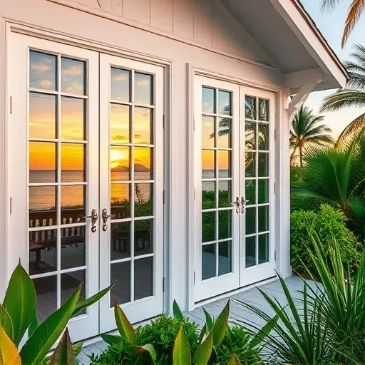 Impact Windows & Doors installation in Key West with modern design, tropical landscape, and serene coastal ambiance.