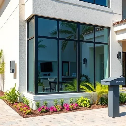 Fresh impact window installation in Kendall FL, showcasing sleek design, clear glass, and a well-maintained exterior.