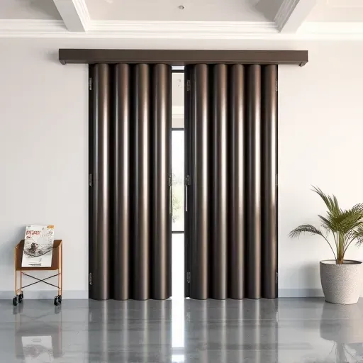 Modern commercial space in Kendall FL with a sleek glossy accordion door, premium details, polished concrete floor and natural lighting