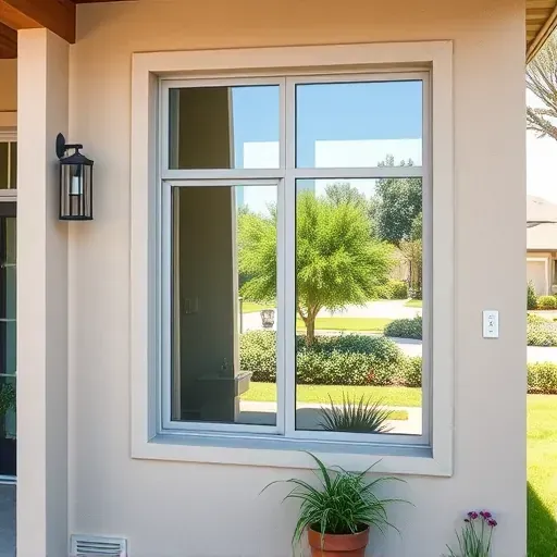 Freshly installed impact window in a modern Kendall FL home, showcasing craftsmanship and secure design in a tranquil neighborhood.