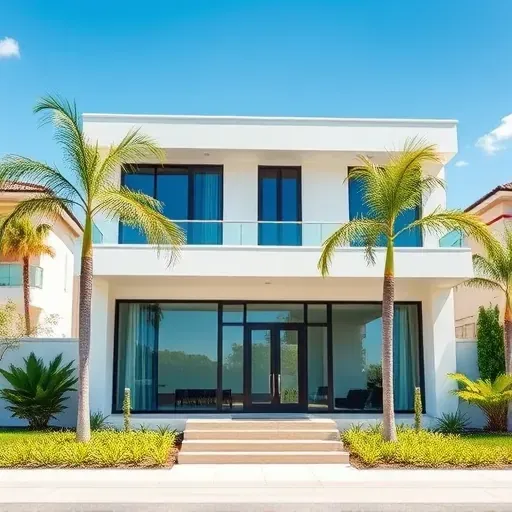 Impact windows and doors in Miami showcase sleek modern designs amid a sunny atmosphere, highlighting durability and style.