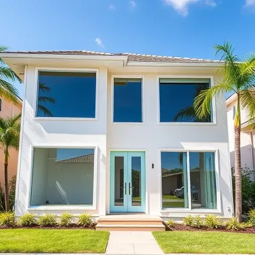 Modern home in Miramar, FL showcasing flawless installation of energy-efficient Impact Windows and Doors in sunny neighborhood.