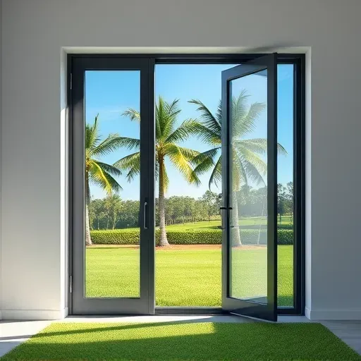 Impact Windows and Doors installation in Sunrise FL showcasing modern design, lush landscape, and inviting interiors.