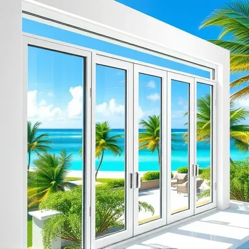 Completed Impact Windows & Doors installation in Islamorada FL with modern design reflecting tropical sunlight.