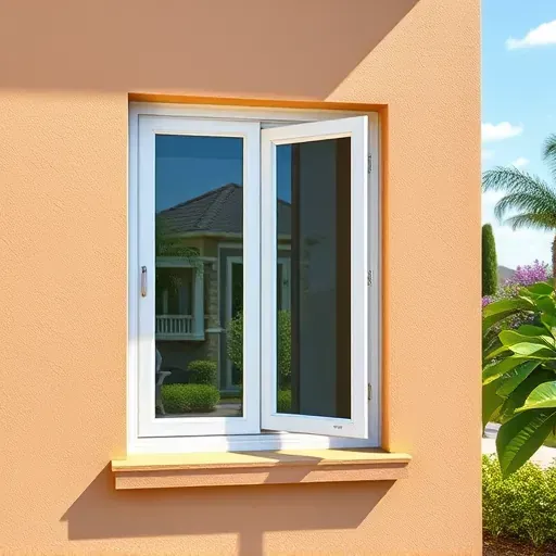 Freshly installed double-hung window in Kendall Florida showcasing quality craftsmanship on a modern home exterior