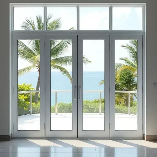 Impact windows and doors installed in Tavernier FL showcase modern design, clarity, and a tranquil coastal view.