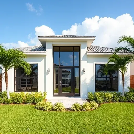 Completed Impact Windows & Doors in Wellington, FL highlight a modern home with elegant energy-efficient features and landscaping.