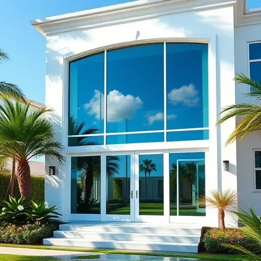 Completed installation of energy-efficient impact windows and doors in Boynton Beach showcases modern coastal architecture.