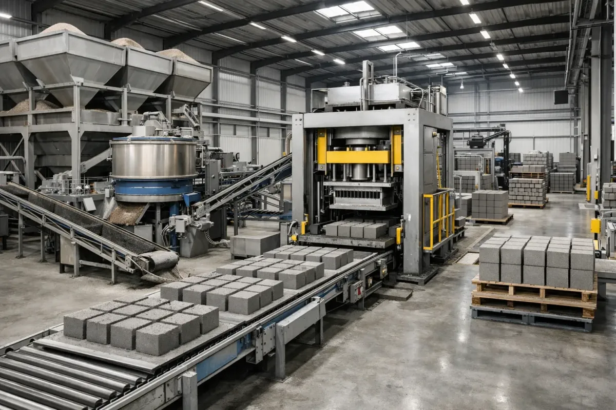 Proceso de producción de bloques de hormigón: etapas y maquinaria
