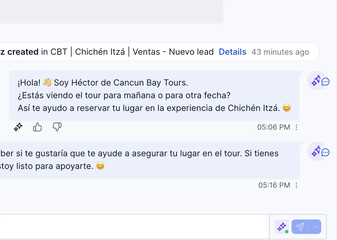 Asistente IA respondiento en WhatsApp