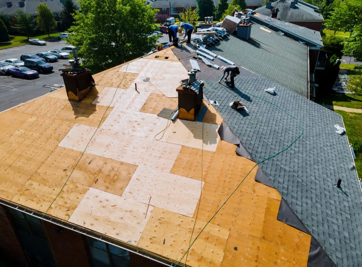 a group of roofers on roofing installation