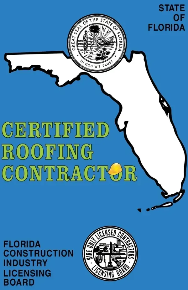 a logo for certified roofing contractor