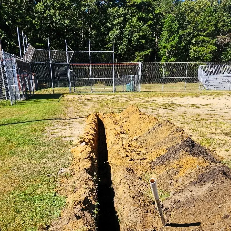 Hydrant pipe repair trench in New Brunswick, NJ