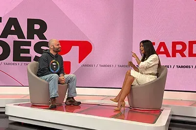 Juan Pablo Gaviria entrevistado en Canal 1