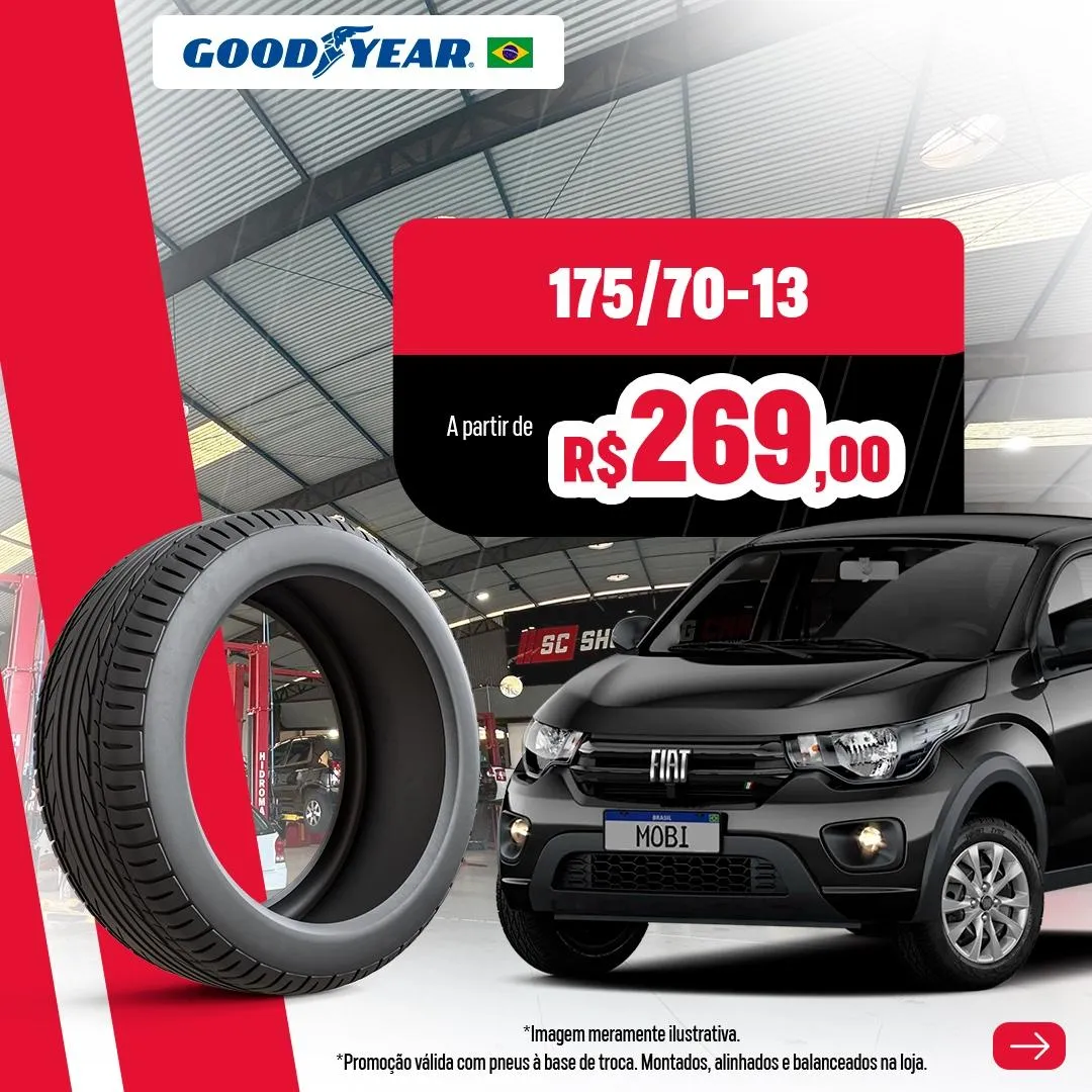 Pneu aro 13 goodyear