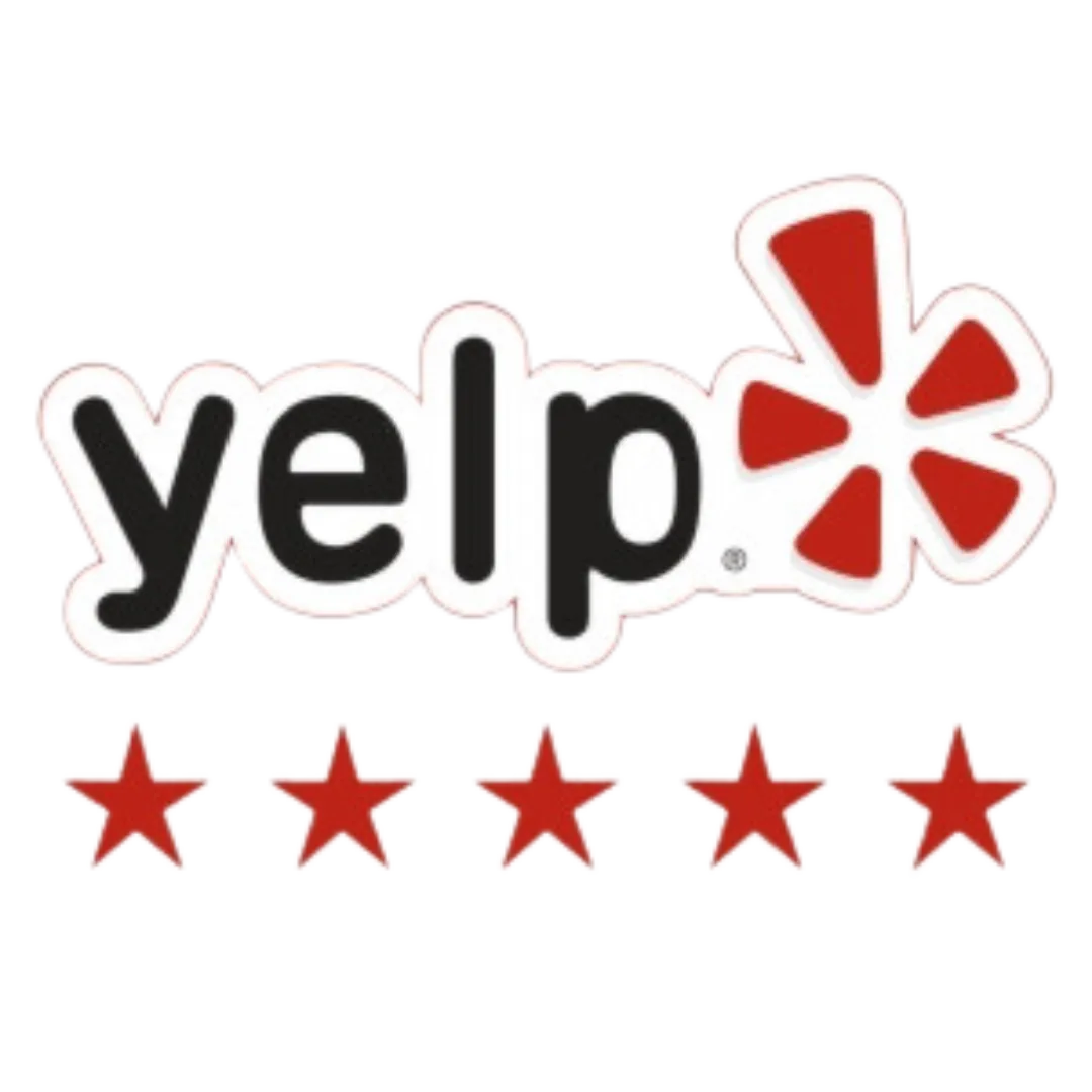 logo for a yelp 5 star rated business