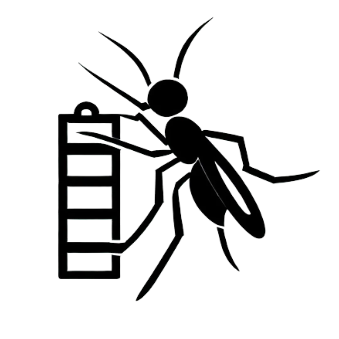 black logo of a mosquito looking at a to-do list