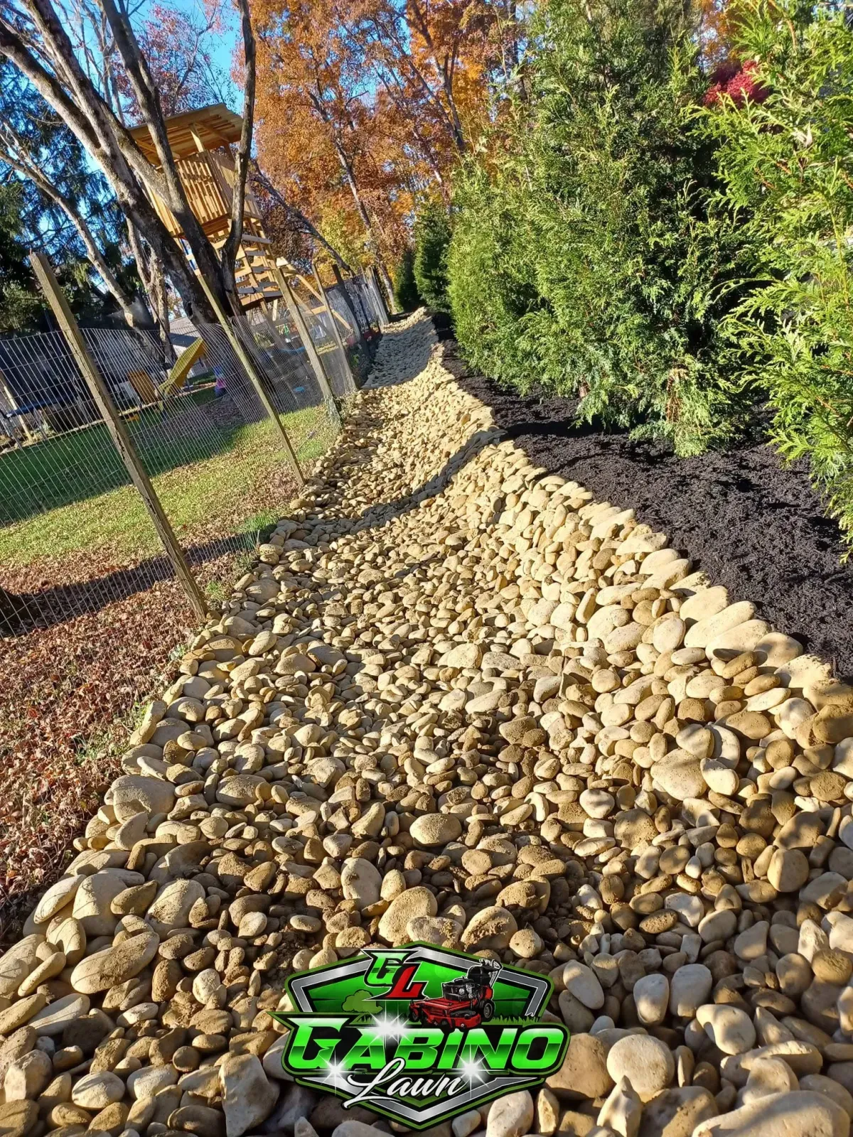 river rock installation Strawberry Plains TN Gabino Lawn Care