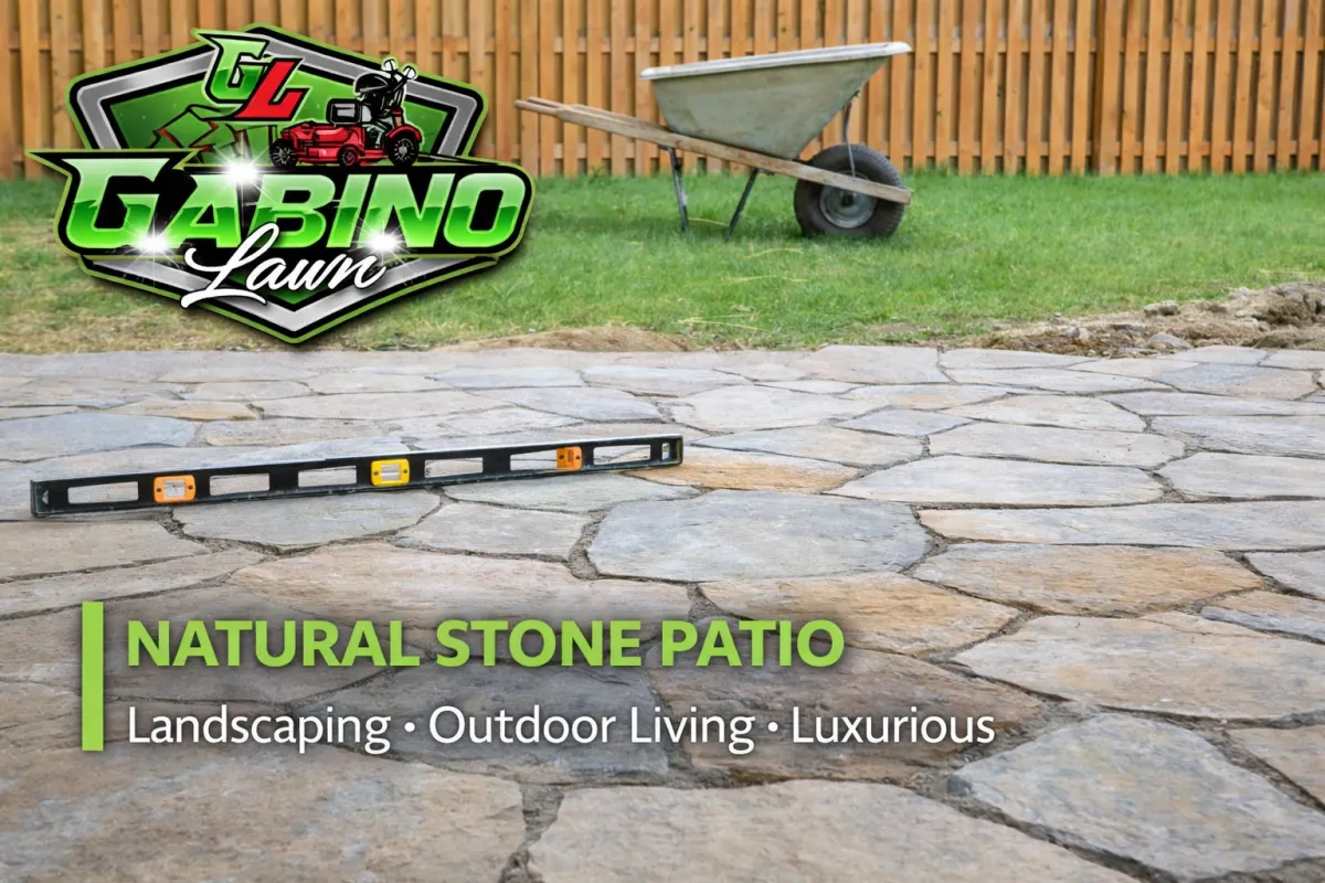 Natural stone patio construction in Knoxville, TN