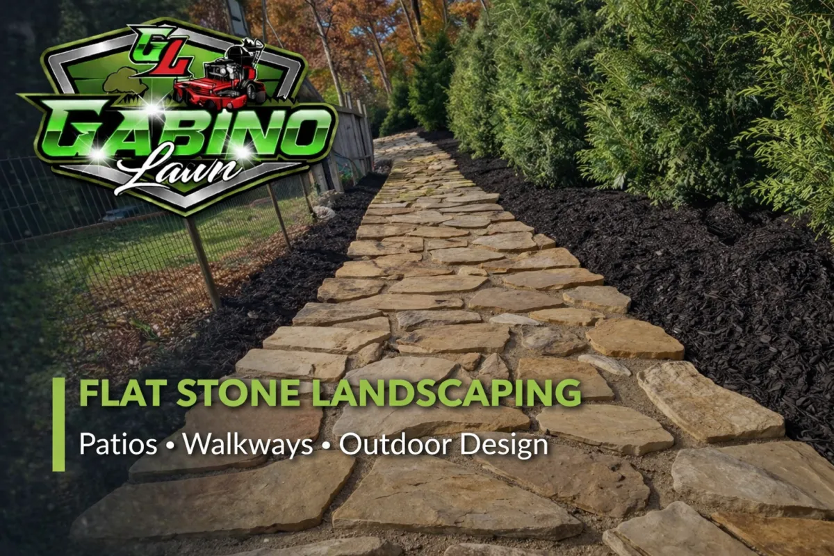 Flat stone and river rock installation in Knoxville, TN