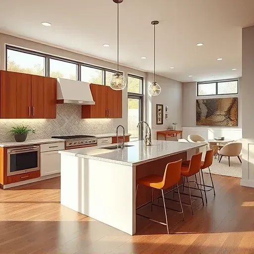 Spacious remodeled kitchen in Independence PA with modern appliances, elegant cabinetry, and natural light.