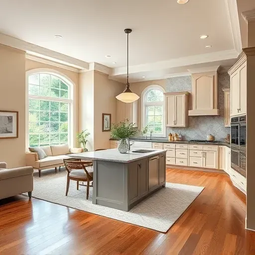 Modern living area remodel in Muse PA featuring an open-concept kitchen, elegant finishes, and natural light.