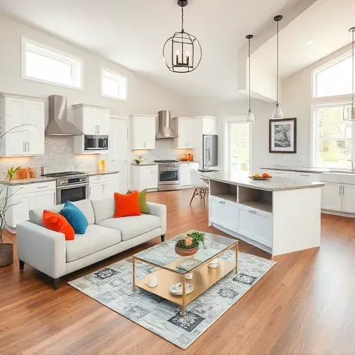 Modern open-concept living space in Monongahela, PA featuring a sleek kitchen and inviting decor.