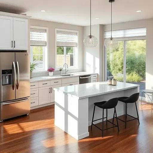Modern kitchen remodel in South Strabane, PA, featuring quartz countertops, stainless steel appliances, and elegant decor.