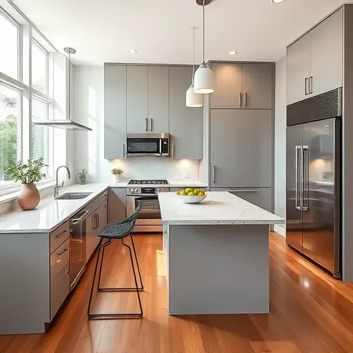 Freshly remodeled kitchen in Houston PA featuring granite countertops, stainless steel appliances, and modern cabinetry.