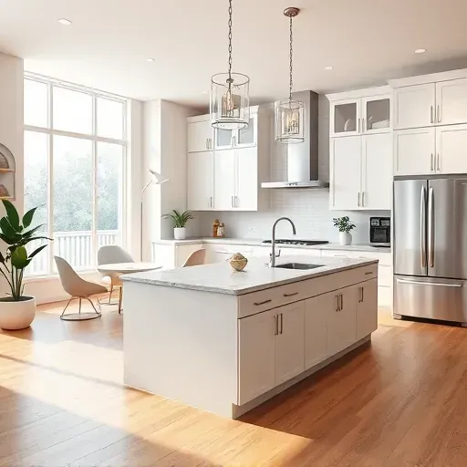 Remodeled Robinson Township PA kitchen with sleek cabinetry quartz countertops stainless steel appliances and natural light