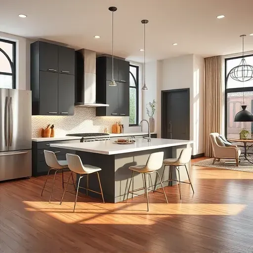 Renovated North Strabane PA kitchen with modern matte cabinetry quartz countertops stainless steel appliances and open layout