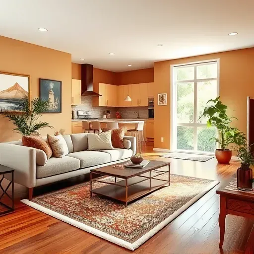 Spacious modern living area in East Washington PA with elegant furniture, natural light, and open-plan kitchen features.