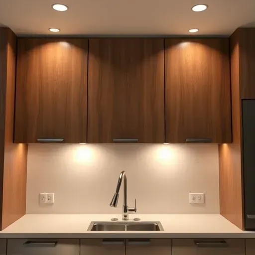 Modern kitchen with under cabinet LED lighting highlighting sleek cabinets, countertops, backsplash, and organized workspace in Canonsburg PA